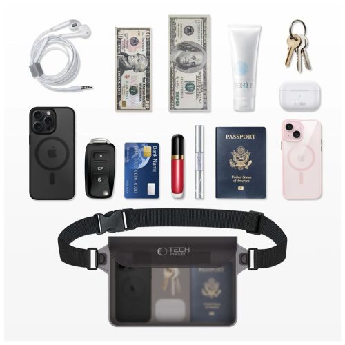 TECH-PROTECT UWP10 Univerzális vízálló tok 10 INCH készülékhez fekete/átlátszó