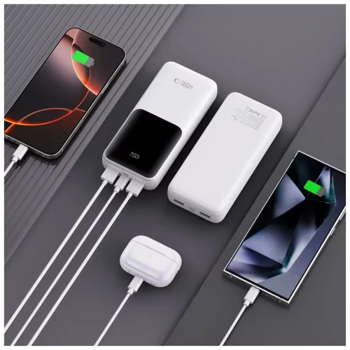 TECH-PROTECT PB02 hordozható töltő 20000MAH 22.5W fehér