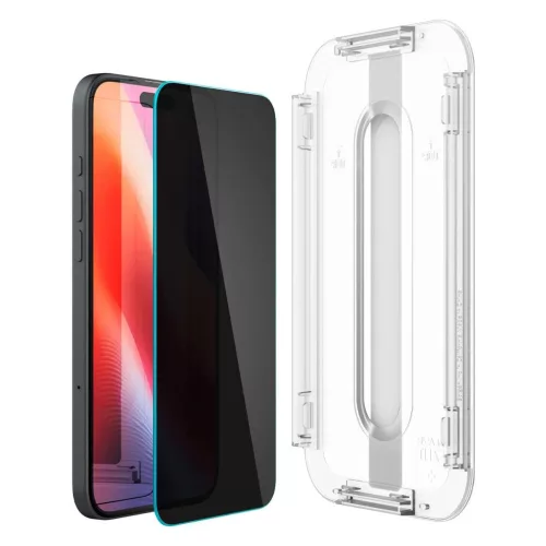 SPIGEN GLAS.TR "EZ FIT" 2-PACK edzett üveg kijelzővédő iPhone 15/16 Privacy készülékhez