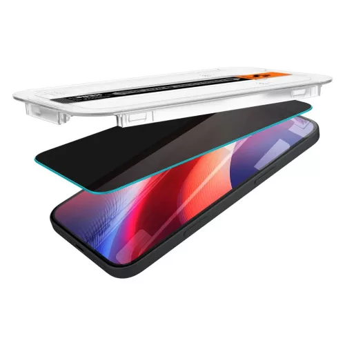 SPIGEN GLAS.TR "EZ FIT" 2-PACK edzett üveg kijelzővédő iPhone 15/16 Privacy készülékhez