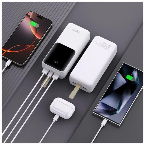TECH-PROTECT PB03 töltőbank 30000MAH 22.5W fehér