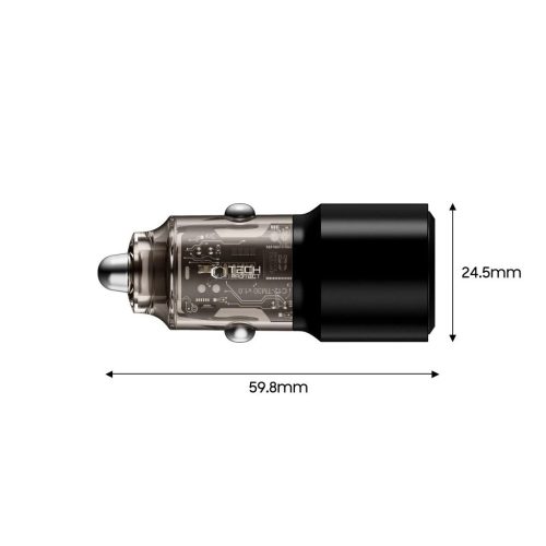 TECH-PROTECT CC03 2-portos autós töltő PD 100W fekete