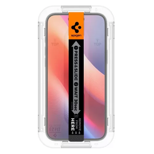 Spigen Glas.TR "EZ FIT" iPhone 15/16 készülékhez edzett üveg kijelzővédő, átlátszó