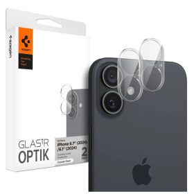   Spigen Optik Glas.TR kameravédő 2 db iPhone 16 / 16 Plus készülékhez Crystal Clear