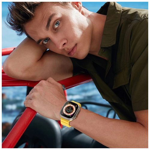 TECH-PROTECT ICONBAND PRO Apple Watch 8/9/10/11/SE/ULTRA készülékhez (44/45/46/49 MM) fekete/narancssárga