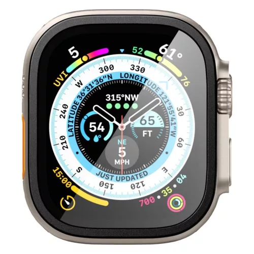 Spigen Glas.tr Slim Pro edzett üvegfólia Apple Watch Ultra 1/2 (49 MM) készülékhez fekete