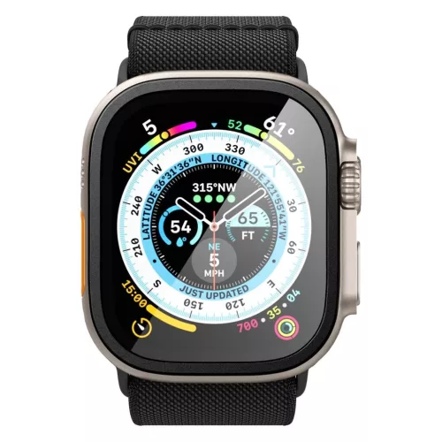 Spigen Glas.tr Slim Pro edzett üvegfólia Apple Watch Ultra 1/2 (49 MM) készülékhez fekete