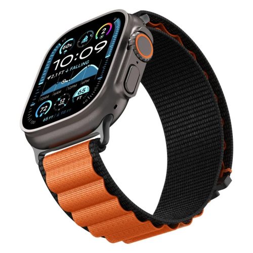 SPIGEN WBF1 szíj Apple Watch 8 / 9 / 10 / 11 / SE / ULTRA készülékhez (44 / 45 / 46 / 49 MM) fekete/narancs