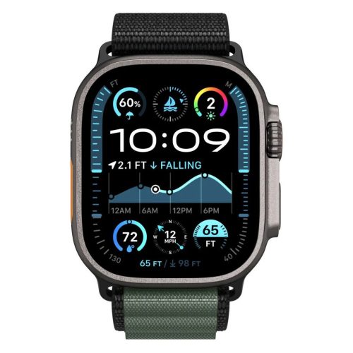 SPIGEN WBF1 BAND Apple Watch szíj 8/9/10/11/SE/ULTRA készülékhez (44/45/46/49 mm) fekete/zöld