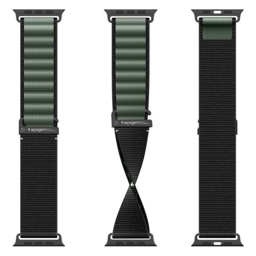 SPIGEN WBF1 BAND Apple Watch szíj 8/9/10/11/SE/ULTRA készülékhez (44/45/46/49 mm) fekete/zöld