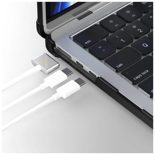 TECH-PROTECT SMARTSHELL PRO MacBook Air 13 tok készülékhez M2 / M3 / M4 / 2023-2025 fekete / átlátszó