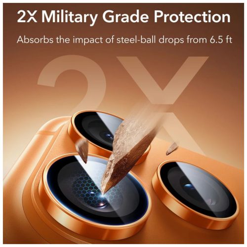 ESR ARMORITE kameravédő iPhone 14 Pro / Max / 15 Pro / Max / 16 Pro / Max / 17 Pro / Max készülékhez narancssárga