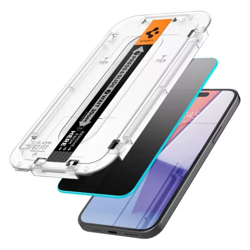 SPIGEN GLAS.TR "EZ FIT" iPhone 15 Plus / 16 Plus készülékhez Privacy védőüveg