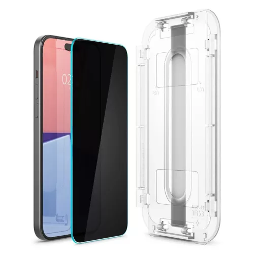 SPIGEN GLAS.TR "EZ FIT" iPhone 15 Plus / 16 Plus készülékhez Privacy védőüveg