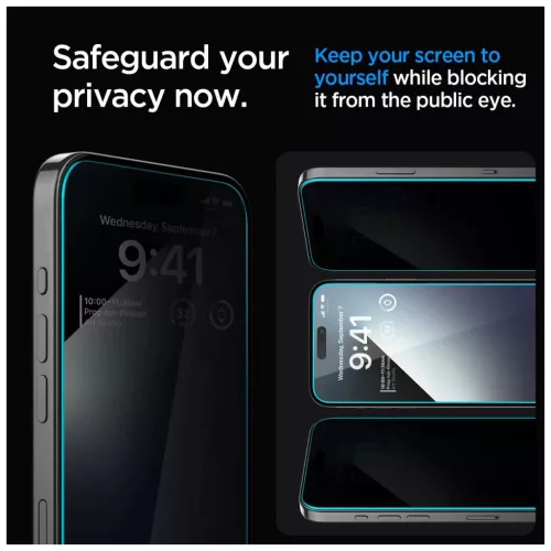 SPIGEN GLAS.TR "EZ FIT" iPhone 15 Plus / 16 Plus készülékhez Privacy védőüveg