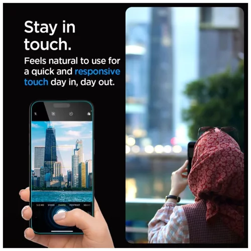 SPIGEN GLAS.TR "EZ FIT" iPhone 15 Plus / 16 Plus készülékhez Privacy védőüveg