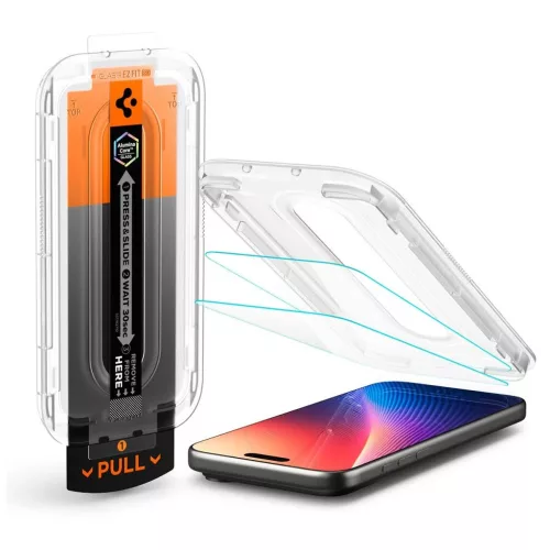 Spigen Glas.TR "EZ FIT PRO" iPhone 16 Pro Max / 17 Pro Max készülékhez edzett üveg kijelzővédő, átlátszó