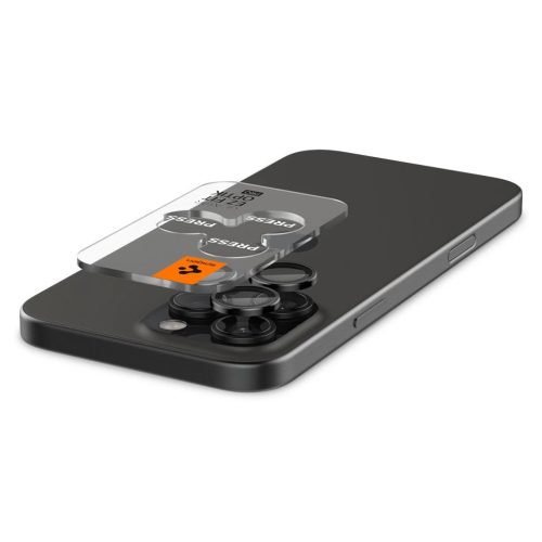 SPIGEN Optik Pro Glas.tr "EZ Fit" kameravédő – 2 db, iPhone 14 Pro / Max / 15 Pro / Max / 16 Pro / Max / 17 Pro / Max készülékhez, fekete
