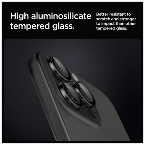 SPIGEN Optik Pro Glas.tr "EZ Fit" kameravédő – 2 db, iPhone 14 Pro / Max / 15 Pro / Max / 16 Pro / Max / 17 Pro / Max készülékhez, fekete