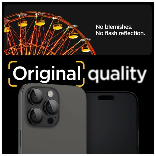 SPIGEN Optik Pro Glas.tr "EZ Fit" kameravédő – 2 db, iPhone 14 Pro / Max / 15 Pro / Max / 16 Pro / Max / 17 Pro / Max készülékhez, fekete