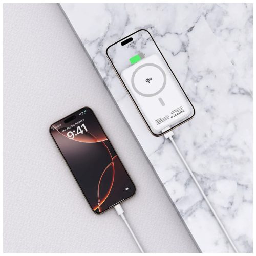 TECH-PROTECT PB24 LIFEMAG QI2 MAGSAFE töltőbank 10000MAH fehér