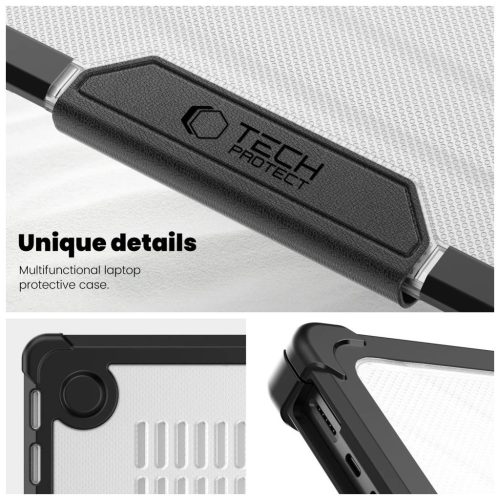 TECH-PROTECT SMARTSHELL PRO védőtok MacBook Pro 14 M1/M2/M3/M4/M5 2021-2025 készülékhez fekete/átlátszó