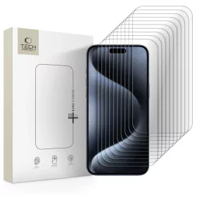   Temperált üvegfólia Tech-Protect Bundle 10-PACK iPhone 15 Pro Max készülékhez átlátszó