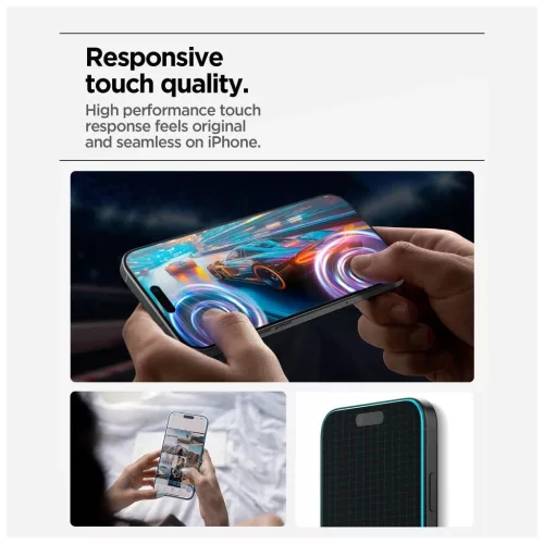Spigen edzett üvegfólia ALM GLAS.TR SLIM 3-PACK iPhone 17 Pro készülékhez átlátszó