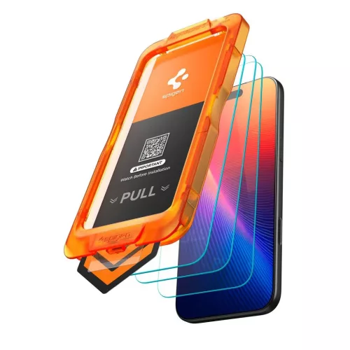 Spigen ALM GLAS.TR SLIM 3-PACK iPhone 17 Pro Max készülékhez edzett üveg kijelzővédő átlátszó
