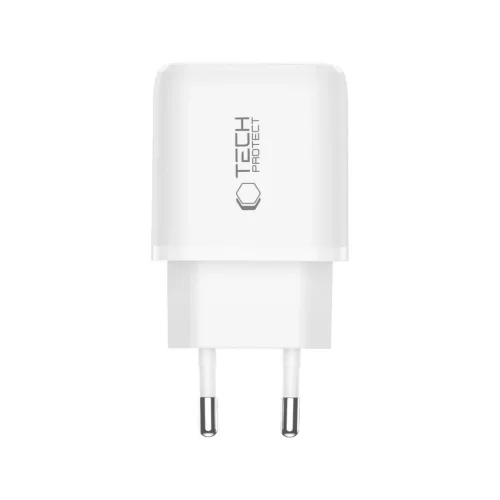 TECH-PROTECT NCA45W-GAN 2-PORT HÁLÓZATI TÖLTŐ PD 45W / QC3.0 + LIGHTNING CABLE fehér