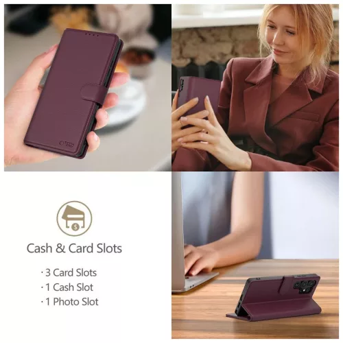 TECH-PROTECT pénztárca XIAOMI REDMI NOTE 15 PRO 5G készülékhez borvörös