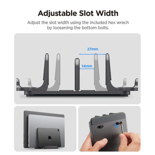 SPIGEN LD208S4 függőleges laptop állvány űrszürke