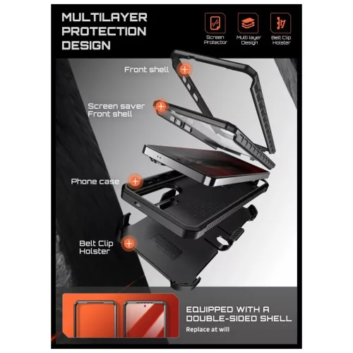 SUPCASE UNICORN BEETLE PRO MAG MAGSAFE 2-SET tok Galaxy S26 Ultra készülékhez fekete