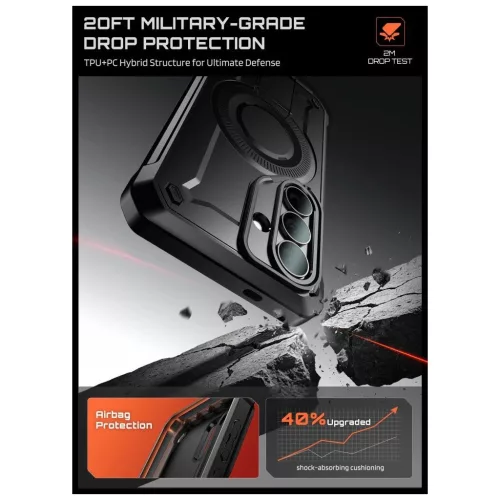 SUPCASE UNICORN BEETLE PRO MAG MAGSAFE 2-SET tok – GALAXY S26+ PLUS készülékhez – fekete