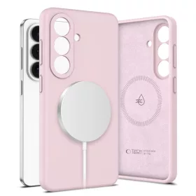   TECH-PROTECT MagSafe szilikon tok Samsung Galaxy S26+ Plus készülékhez rózsaszín gyöngyház