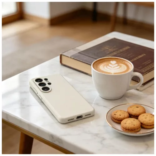 TECH-PROTECT Silikon MagSafe tok Galaxy S26 Ultra készülékhez – Cosmic Latte