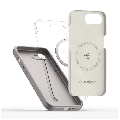 TECH-PROTECT MagSafe szilikon tok iPhone 16E/17E készülékhez kőszürke