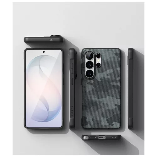 Ringke Onyx mágneses MagSafe tok Samsung Galaxy S26 Ultra készülékhez fekete terepmintás