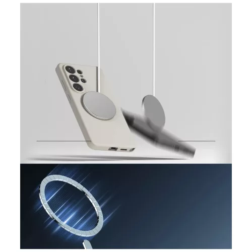 RINGKE szilikon mágneses MagSafe tok Galaxy S26 Ultra készülékhez kőszürke