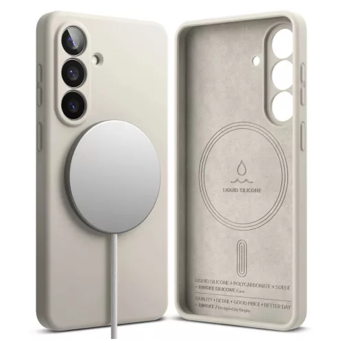 RINGKE szilikon mágneses MagSafe tok Galaxy S26 készülékhez kőszürke