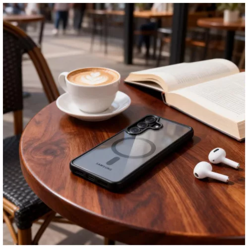 TECH-PROTECT MAGMAT MAGSAFE tok a Galaxy S26+ Plus készülékhez fekete/átlátszó