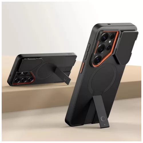 TECH-PROTECT Kevlar Aura MagSafe tok Samsung Galaxy S26 Ultra készülékhez fekete/narancs