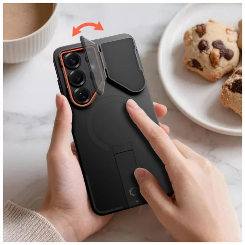 TECH-PROTECT Kevlar Aura MagSafe tok Samsung Galaxy S26 Ultra készülékhez fekete/narancs