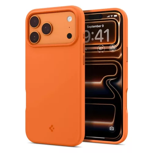SPIGEN Silicone Fit Mag MagSafe tok iPhone 17 Pro Max készülékhez kozmikus narancs