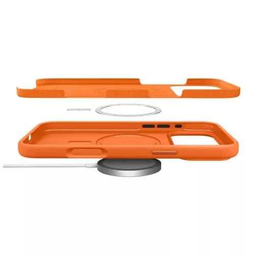 SPIGEN Silicone Fit Mag MagSafe tok iPhone 17 Pro Max készülékhez kozmikus narancs