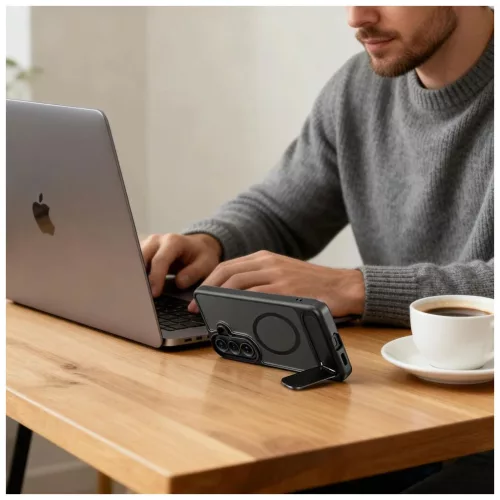 TECH-PROTECT MagRack MagSafe tartó Samsung Galaxy S26+ Plus készülékhez matt fekete