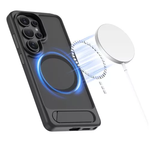 TECH-PROTECT MagRack MagSafe autós telefontartó Samsung Galaxy S26 Ultra készülékhez matt fekete