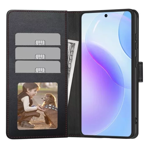 TECH-PROTECT pénztárcás tok Samsung Galaxy A57 5G készülékhez fekete-piros