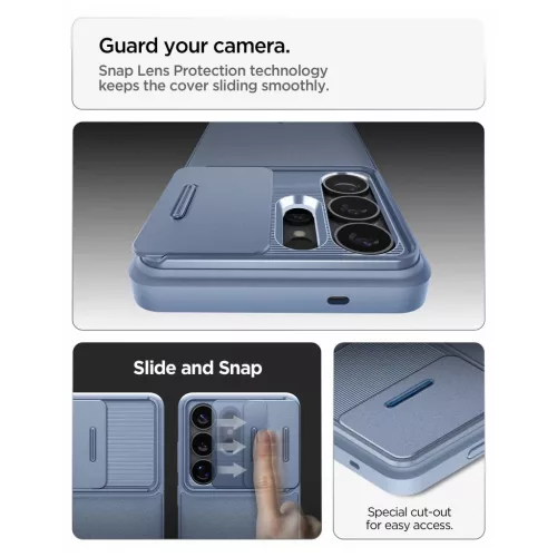 SPIGEN Optik Armor tok Samsung Galaxy S26 Ultra készülékhez világoskék
