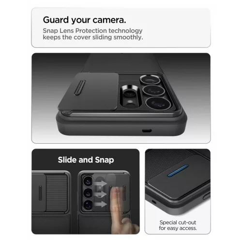 Spigen Optik Armor tok Samsung Galaxy S26 Ultra készülékhez fekete